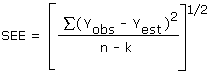 Equation for (SEE)
